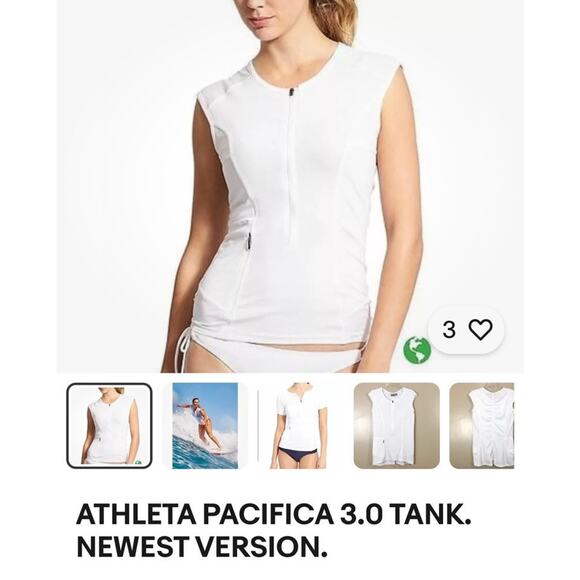 Athleta Size X Small Pacifica Countoured Tank With Half Zip - Picture 1 of 6